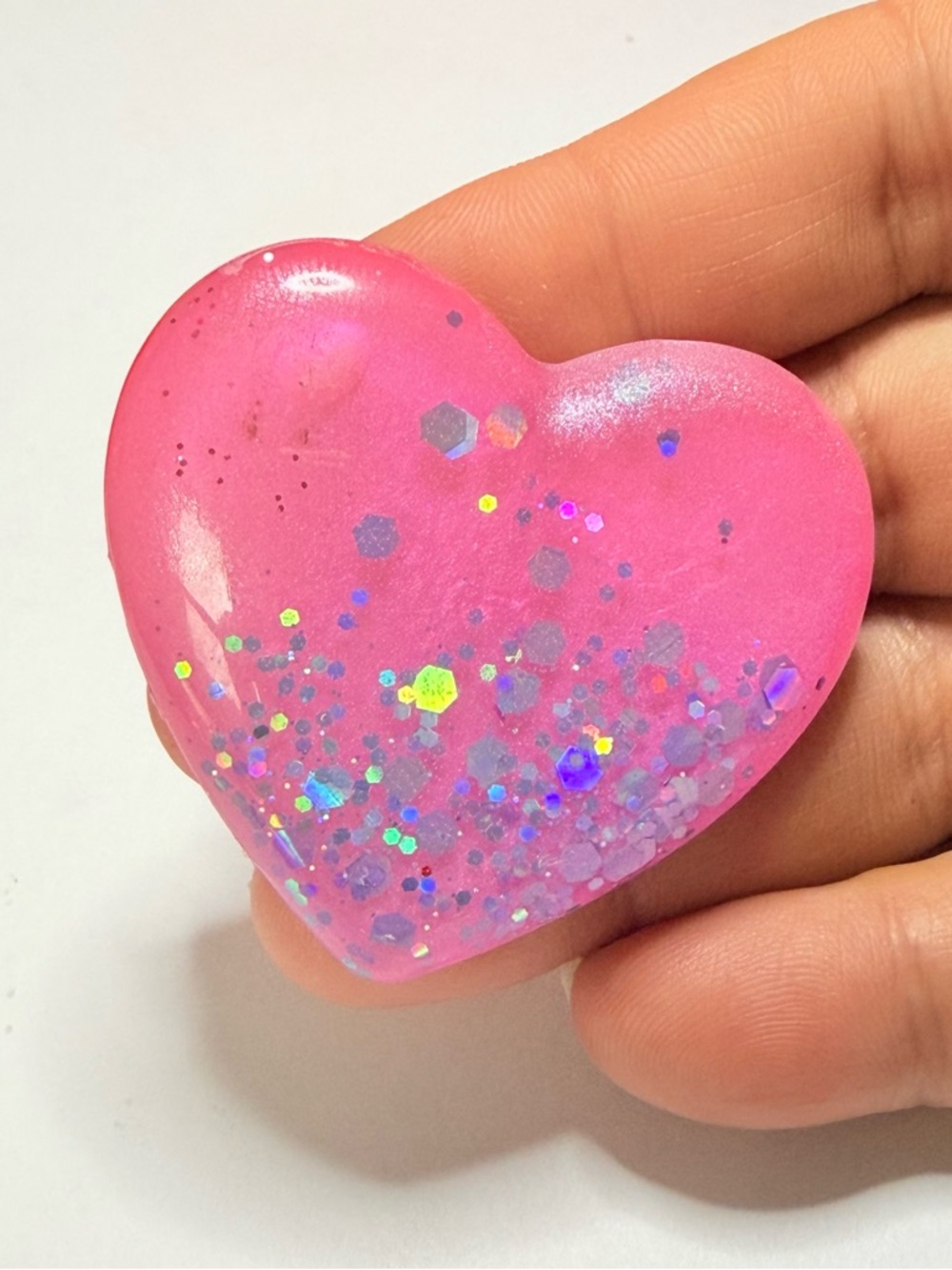 Glitter Heart Resin Magnet Set of 3